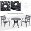 Table de salle à manger ronde Nicole de 84 cm (33 pouces) pour patio, jardin, extérieur, noire