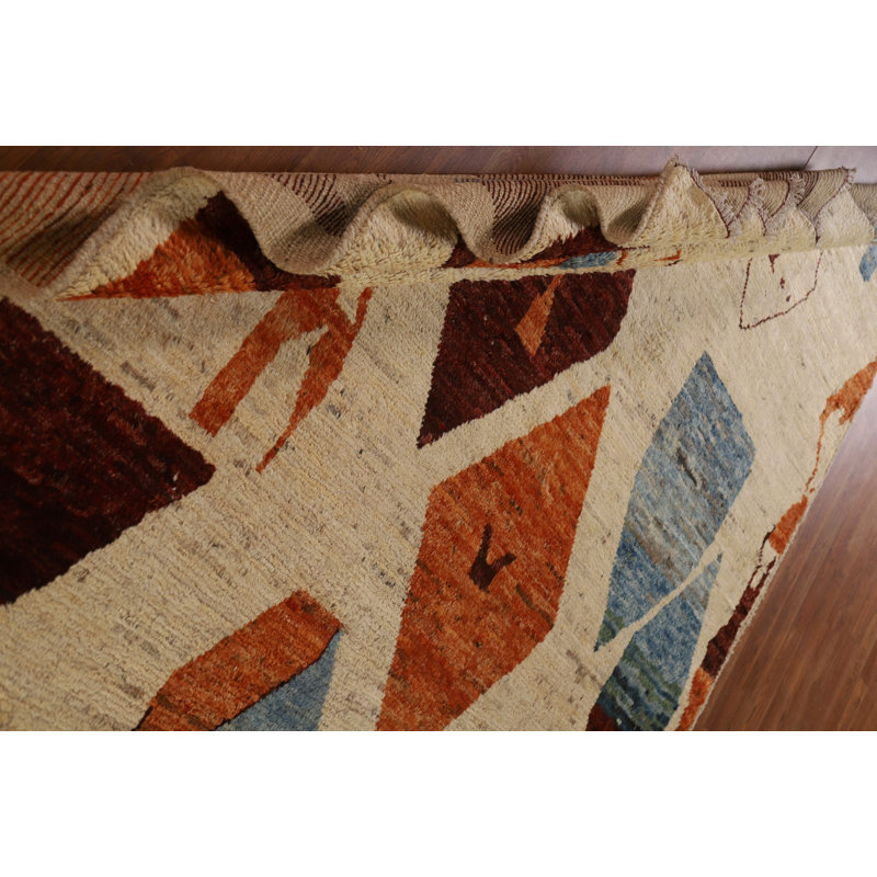 One-of-a-Kind 6'9'' X 9'6'' New Age Wool Area Rug in Beige