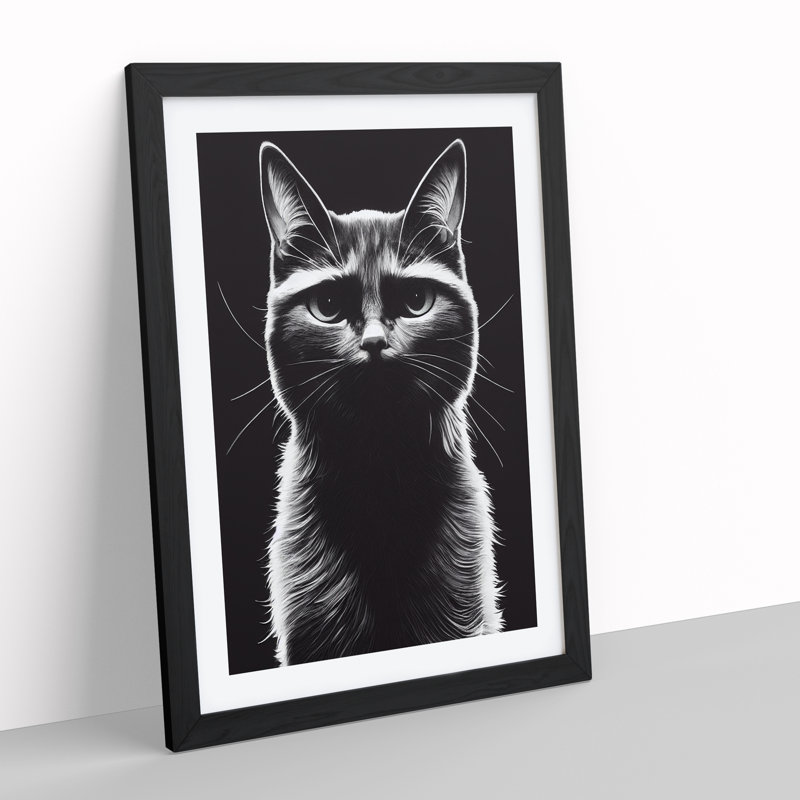 Striking Cat - Framed Print, Black Framed, 34cm H x 25cm W x 2cm D