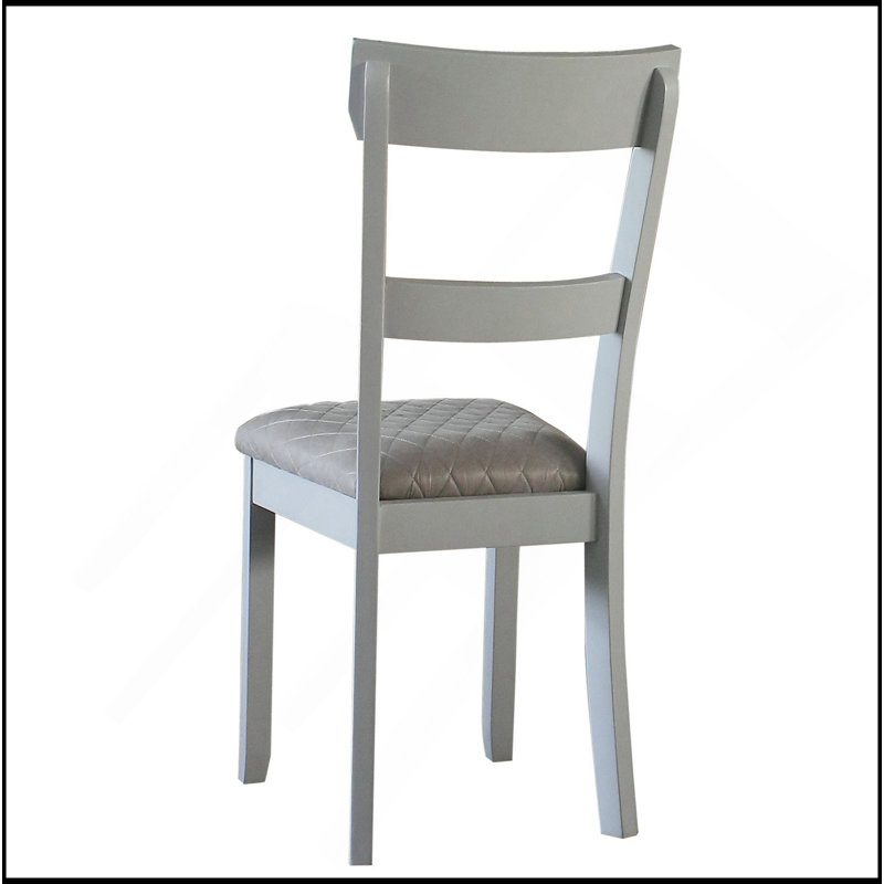 Ensemble de chaises à dossier en échelle deux tons gris et gris perle (ensemble de 2)