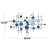 Blue Metal Geometric Overlapping Circle Home Wall Decor, 39" x 1" x 23"