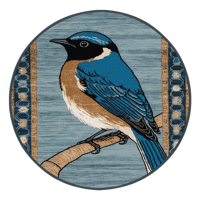 Tapis lavable Eastern Bluebird Birds, Rond 4 pi