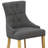 5 Piece Dinette Set for 4 Includes a Round Kitchen Table with Pedestal and 4 Dark Gotham Linen Fabric Upholstered Parson Chairs, Oak-1979074654-1979074655