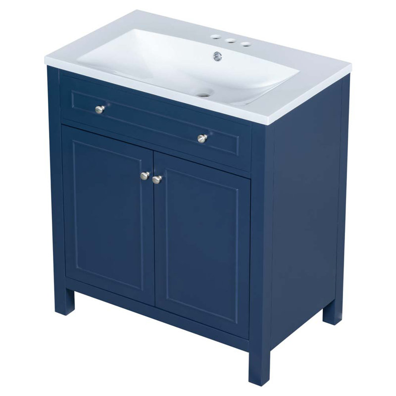 30'' Single Bathroom Vanity with Sink in Blue