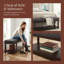 Banc de rangement vintage avec tablette touffetée | Repose-pieds rembourré moelleux pour chambre à coucher, vestibule et salon | Meubles d'appoint en bois massif-131633193