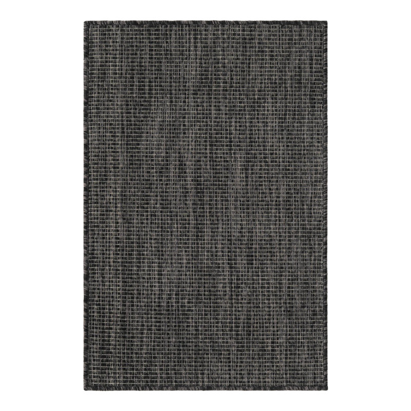 Avaughn Black Indoor/Outdoor Area Rug, Rectangle 2' x 3'1", Black