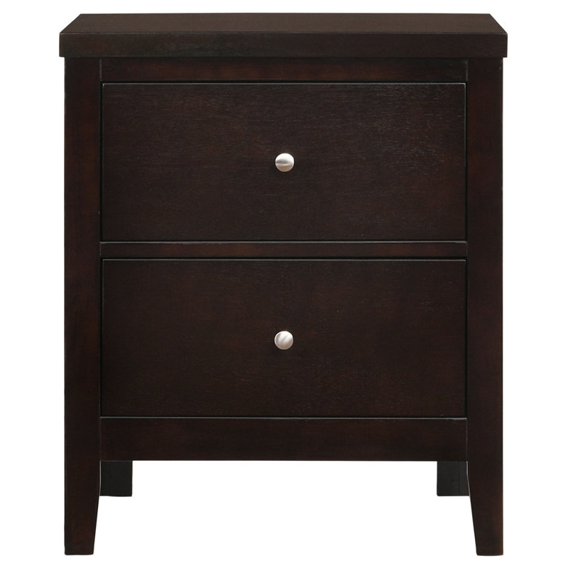 Garrett Cappuccino 2-Drawer Rectangular Nightstand