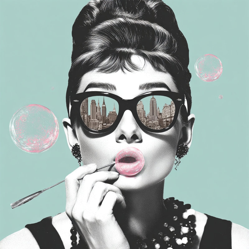 Art mural sur toile City Reflections in Bubblegum, H 30 po x l 30 po