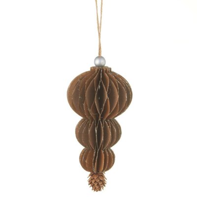 6.5"" Brown Glittered Drop with Pine Cone Pendant Christmas Ornament -  The Holiday Aisle®, THDA7007 43374644