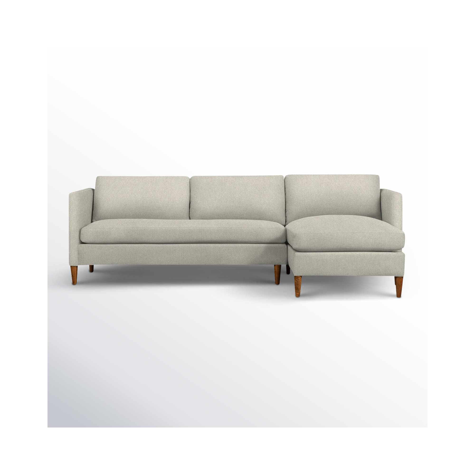 Clifford 2 - Piece Upholstered Custom Sectional, Right Hand Facing, Ticket Ash Heathered Basketweave