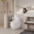1.28 Single Flush Toilet In Glossy White Ceramic - Egg Shape, Flame-Retardant, Bathroom Modern With Shape White, Flush, Water-Conserving Flushing