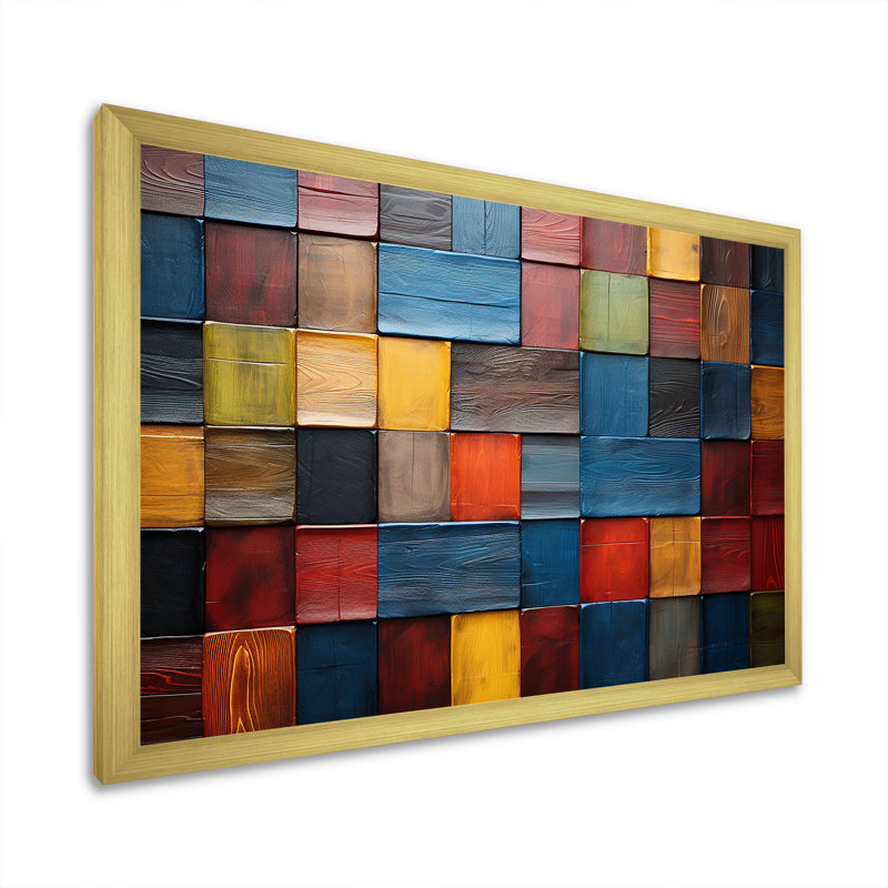 Carreaux colorés de couleurs terre V - art mural mosaïque Boho pour le salon, H 12 po x l 20 po x P 1 po