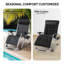 Chaise de patio pliante zéro gravité avec coussin noir-466599585