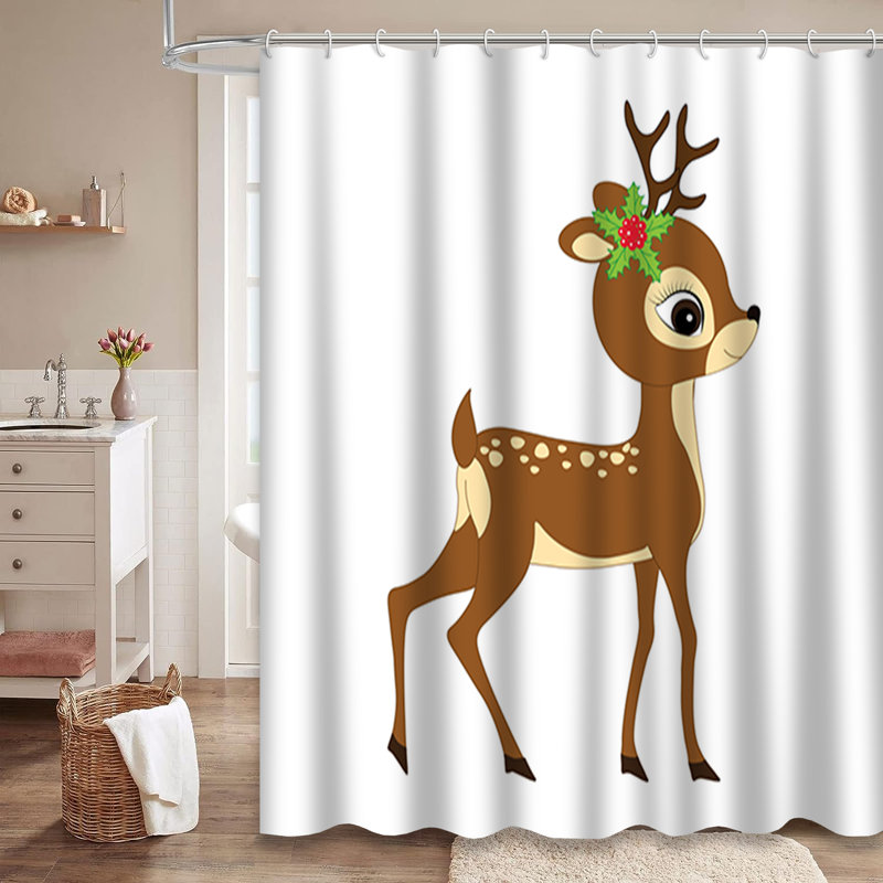 Mignon rideau de douche avec 12 crochets, L 72 po x l 84 po