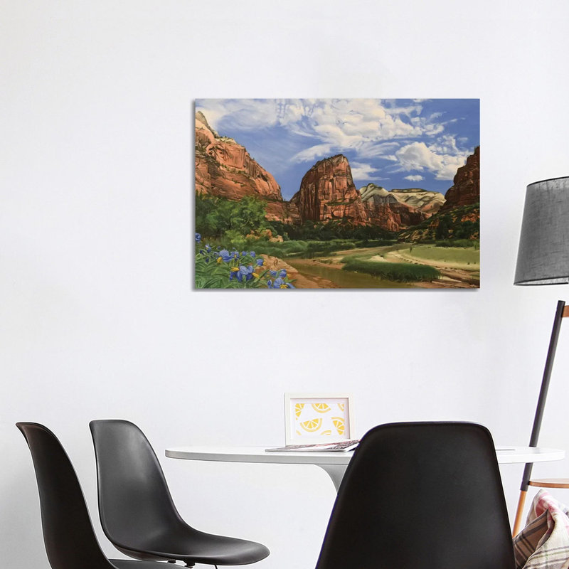 Angels Landing Zion by Nick Savides - Painting on Canvas, 66.04 cm H x 45.72 cm W x 3.175 cm D, Wrapped Canvas