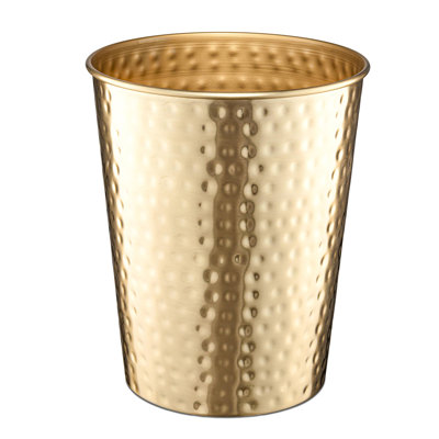 Hammered Metal Wastebasket for Home Office Bedroom