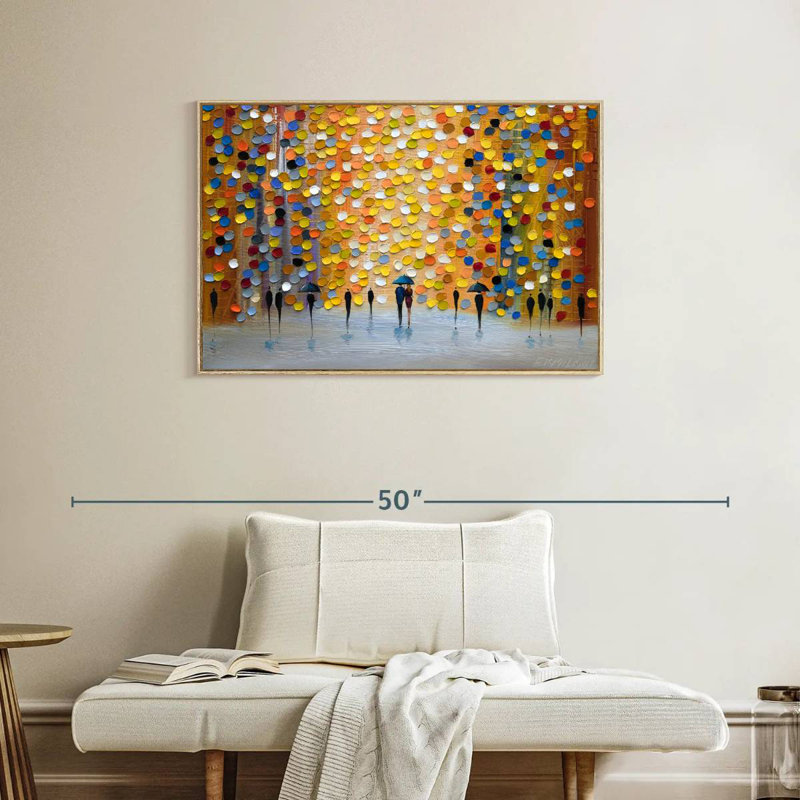 Belle pluie, Cadre flottant en bois naturel, 37 po x 25 po