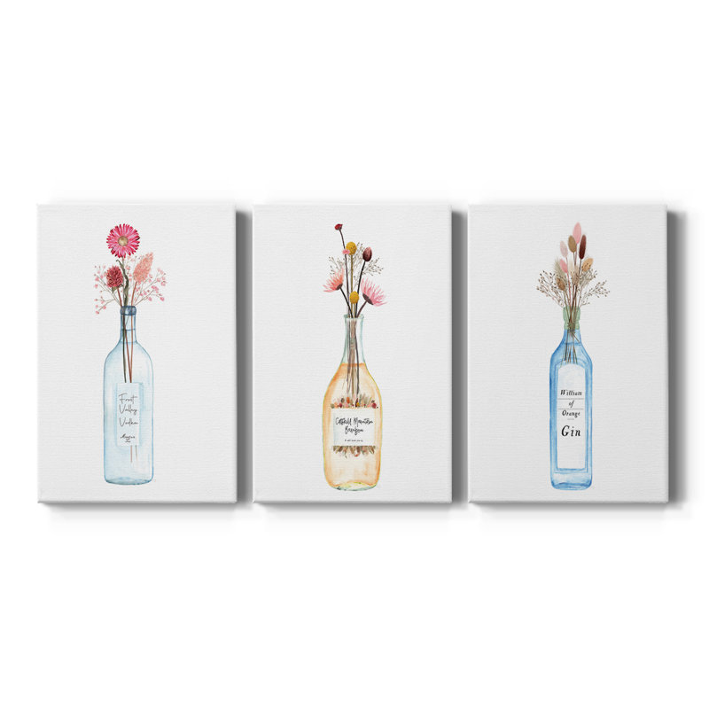 Vodka Frost Valley - Toile tendue avec châssis sur mesure - 3 pièces, H 12 po x l 24 po