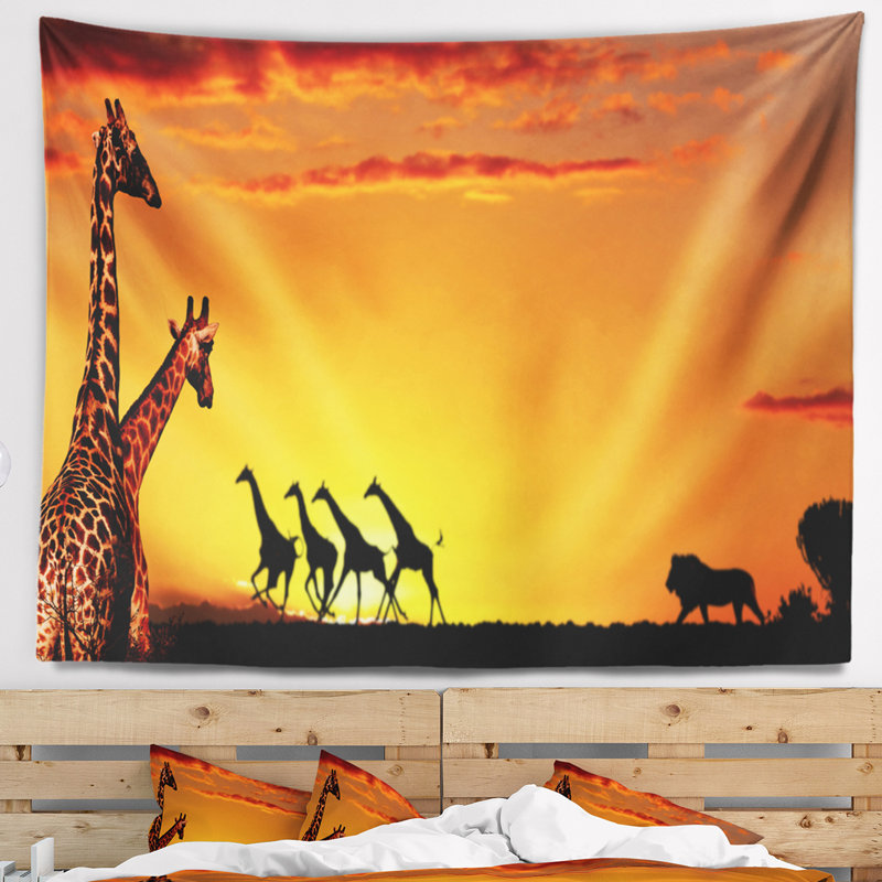 Tapisserie de polyester magnifique concept sauvage avec accessoires suspendus inclus, 32" H x 39" W