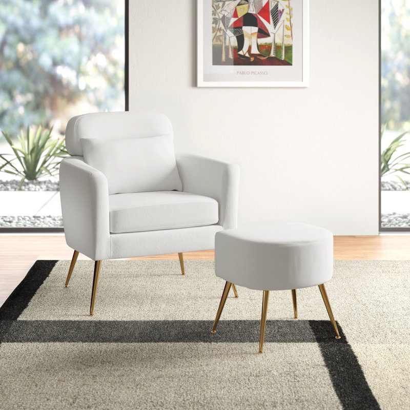 Azoriah 28.9 Wide Armchair, Beige Velvet