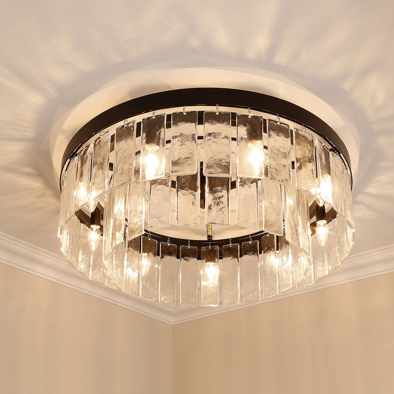 Lynsee Glass Flush Mount, Black