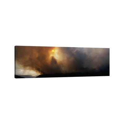 Smoke From A Forest Fire, Zion National PArk, Washington County, Utah, USA - Wrapped Canvas Panoramic Print