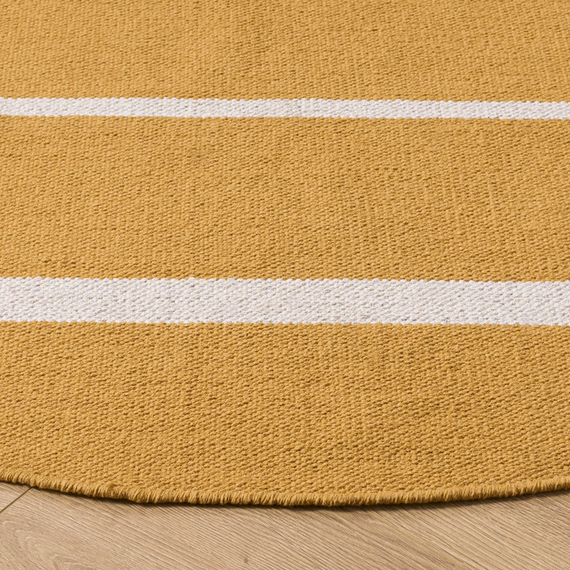 Estivalis Hand Woven Cotton Striped Rug, Round 6'