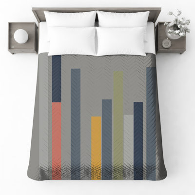 Colorful Vertical Bars Quilted Bedspread All Sizes