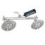 Double pomme de douche double, haute pression à 6 réglages de conception de pomme de douche pour un couple ou une personne sur une salle de bain de plain-pied-117609864