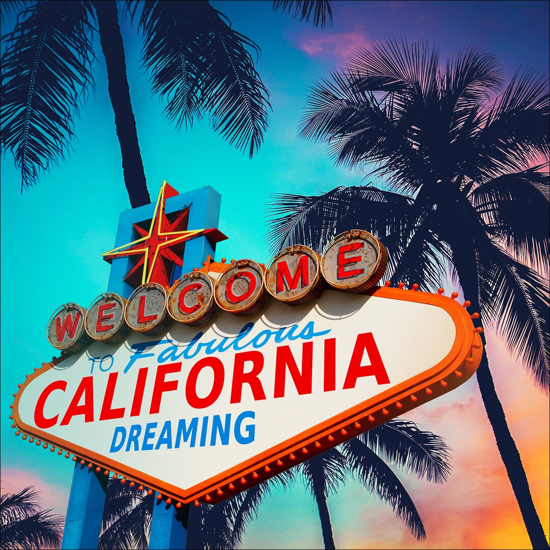 Glasbild California Dreaming I, Kunstdruck