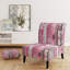 Fauteuil de chambre d'appoint en velours rose et gris