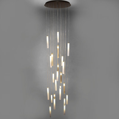 Luminaire suspendu cylindrique à 25 lumières Rainfall