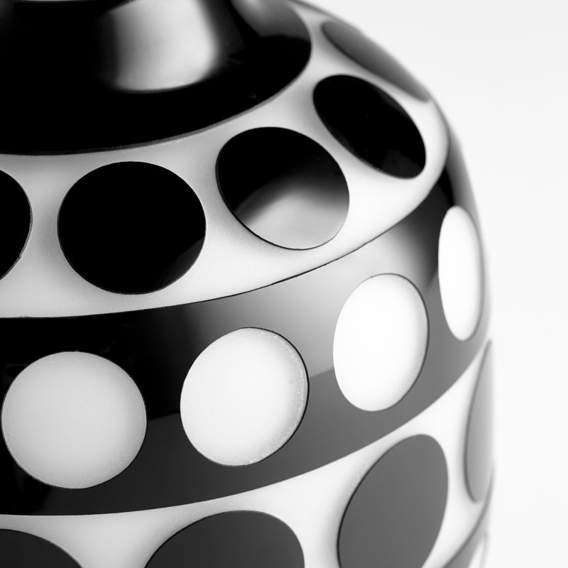 Black and White Glass Polka Dot Bud Vase
