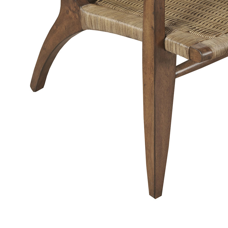 Accent Chair, Solid Wood Construction, Fully Put Together, No Cushions, Recessed Arms, Natural Frame And Seat Chair With , Assembled, Cushion-, Back