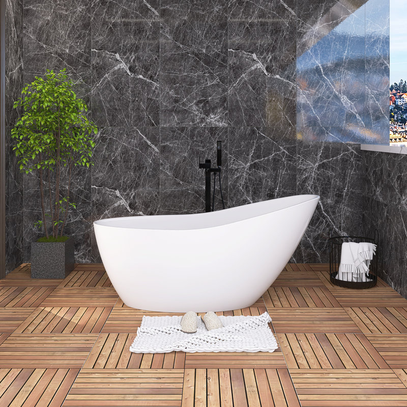 Baignoire de trempage autoportante 59 po en acrylique