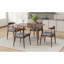Ensemble de salle à manger 5 pièces 1 table 4 chaises, structure en bois d'hévéa, plateau en faux bois, rétro - élégant pour la cuisine et la salle à manger familiale-1901805710