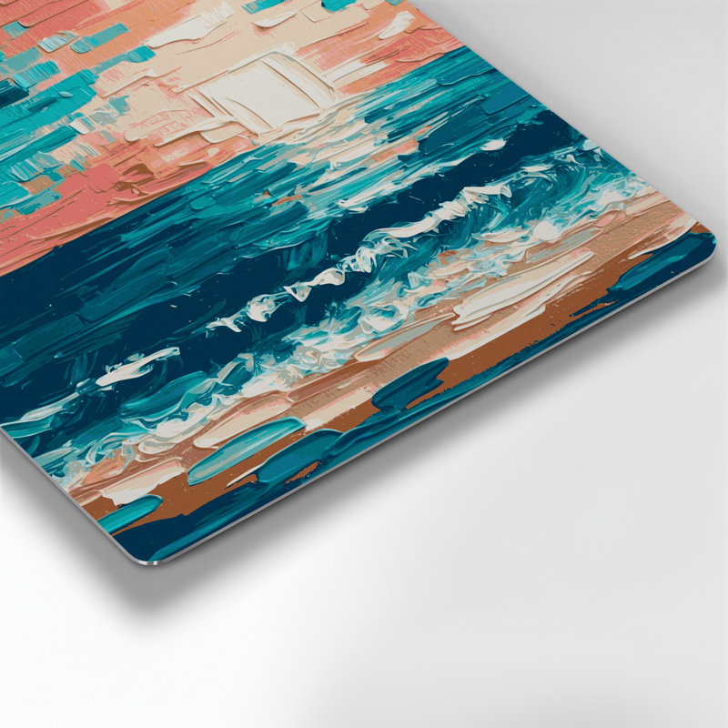 «Coastal Beach Pixels», art mural en métal bleu, H 8 po x l 8 po