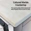 Ensemble de meuble-lavabo double avec plateau en marbre de culture et robinet-1801460021