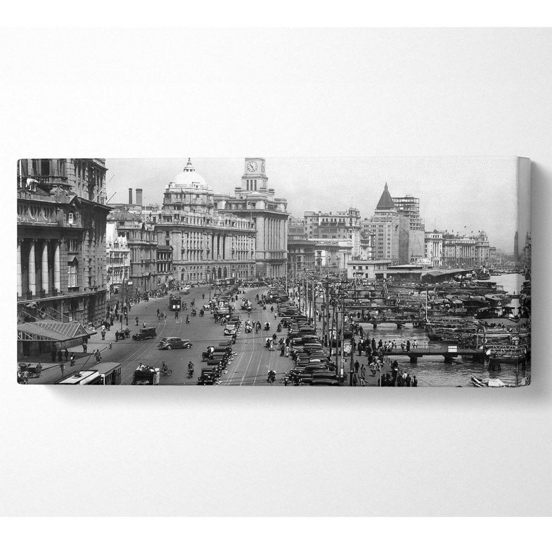 Shanghai 1930 - Panorama-Kunstdrucke auf Leinwand - Wrapped Canvas