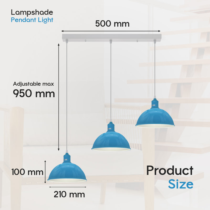 Labeeb 3 - Light Kitchen Island Pendant, Blue