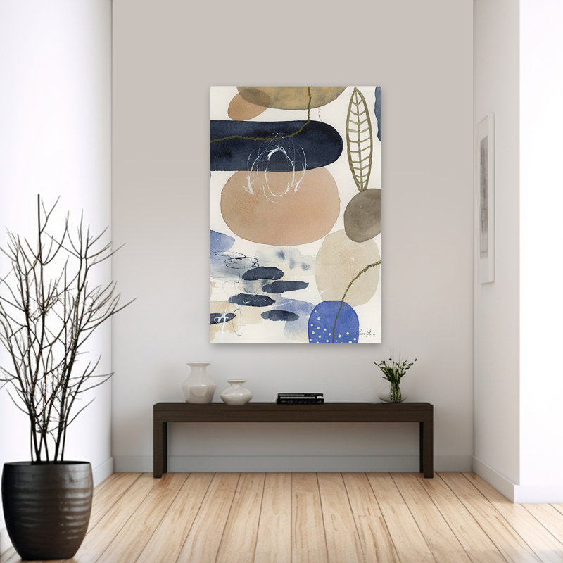 Feuilles et pierres contemporaines et modernes IV, H 60 po x l 40 po