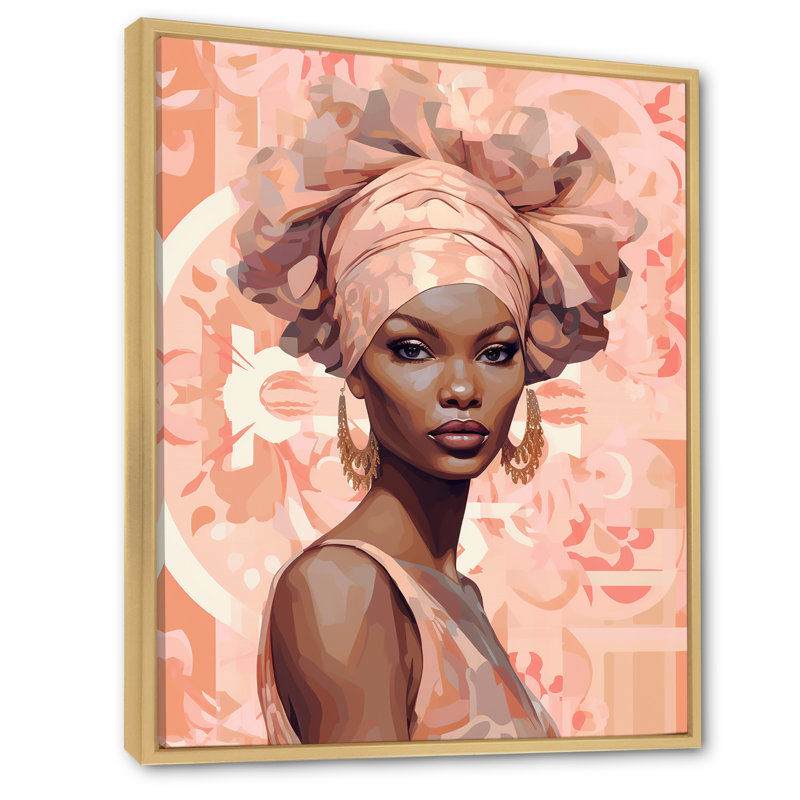 Vogue rétro mode afro-américaine beauté I, Cadre naturel flottant, H 40 po x l 30 po x P 1,5 po
