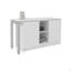 Bureau H 28,5 po, 2 portes, 5 tablettes, 2 pieds, blanc - Bureau à domicile-133602550