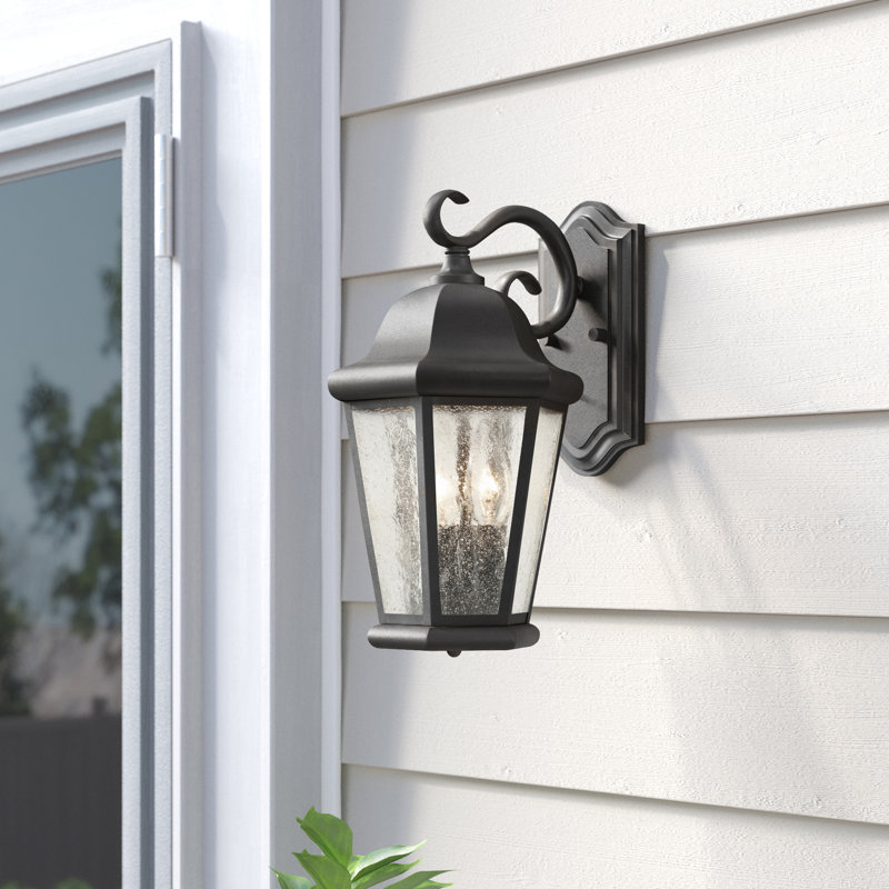 Martinsville Medium Two Light Outdoor Wall Lantern from Generation Lighting , Black, 14.5'' H x 8'' W x 9.5'' D