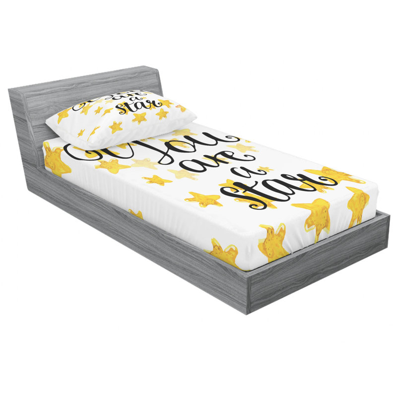 Microfiber Geometric Sheet Set, Twin Sheet Set with Fitted Sheet