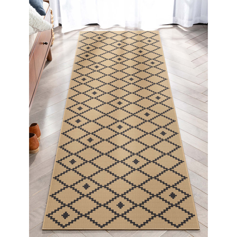  Tapis noir Well-Jute Akita, Tapis de couloir 2 pi 3 po x 7 pi 3 po