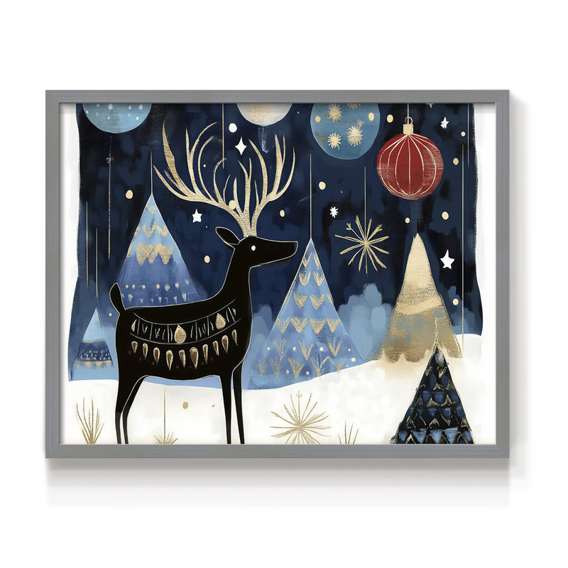 Chirstmas Art-DCC - Reproduction encadrée - Restickable, H 22 po x l 28 po, Gris
