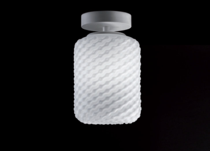 Domino Glass Semi Flush Mount, 23cm H x 15cm W x 15cm D, White
