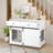 Accent Cabinet With Double Drawers And Sliding Barn Door, Storage Cabinet With Lockable Wheels