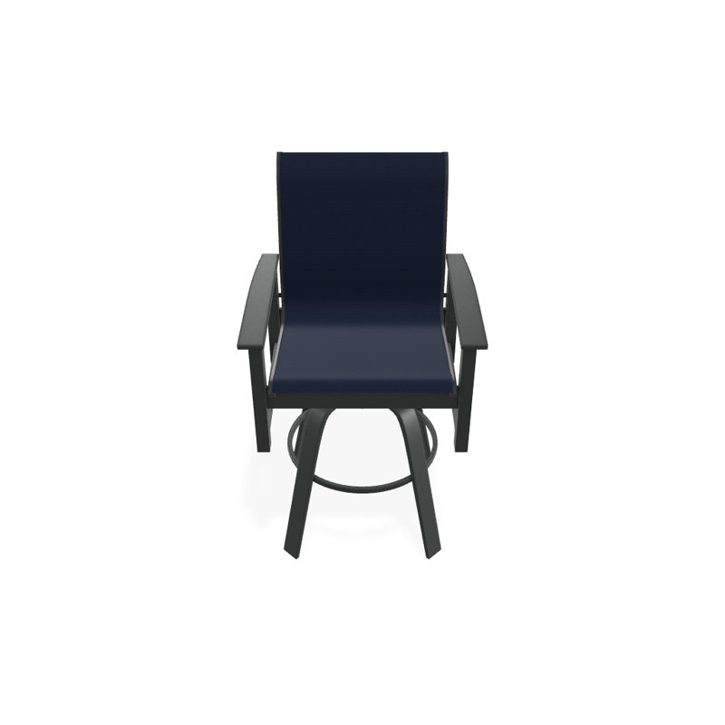 Fauteuil pivotant à hauteur de barre Leeward MGP, Bleu marine 13D Sunbrella®, Graphite texturé